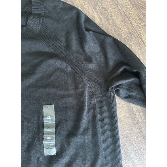 Alfani Men's Long Sleeves Ribbed Raglan Knit Sweater Pullover Top Deep Black XL - Picture 6 of 8